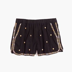 Madewell Embroidered Black Shorts Effortless Cotton Pockets Cottagecore Medium